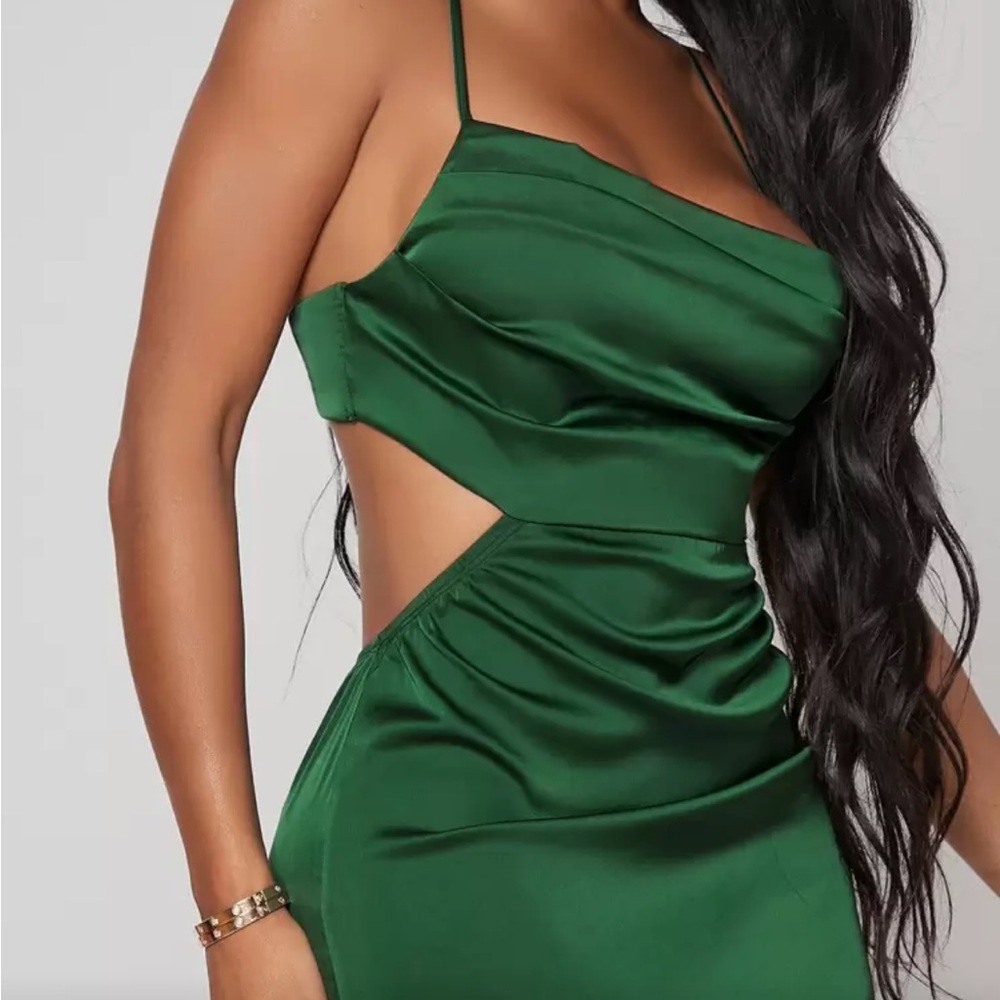 Green Satin Dress